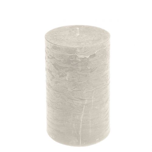 Floristik24 Yksiväriset kynttilät harmaat 85x150mm 2kpl