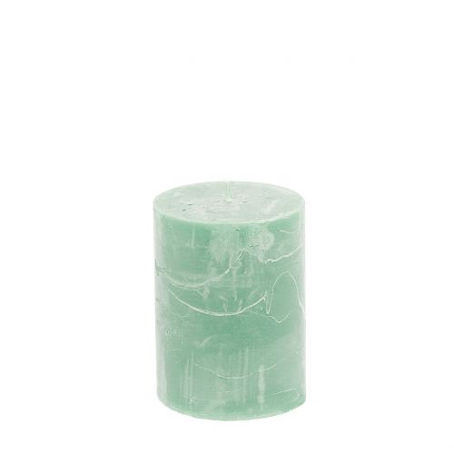 Yksiväriset kynttilät vaaleanvihreät 60x80mm 4 kpl