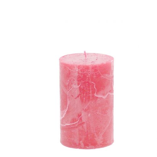 Yksiväriset kynttilät pinkki 60x100mm 4kpl