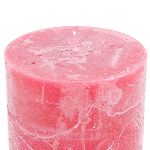 kohteita Yksiväriset kynttilät pinkki 60x80mm 4kpl
