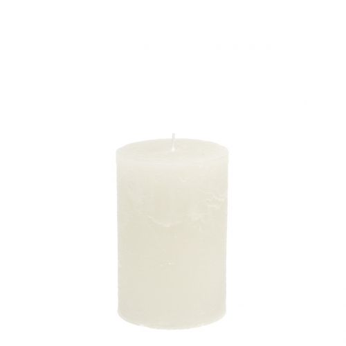 Floristik24 Yksiväriset kynttilät valkoiset 60x80mm 4 kpl