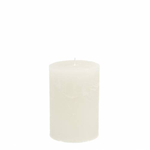 Floristik24 Yksiväriset kynttilät valkoiset 70x80mm 4 kpl