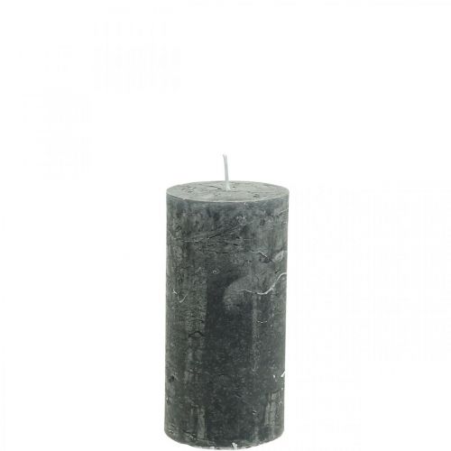 Floristik24 Yksiväriset kynttilät antrasiitti pylväikynttilät 50×100mm 4kpl
