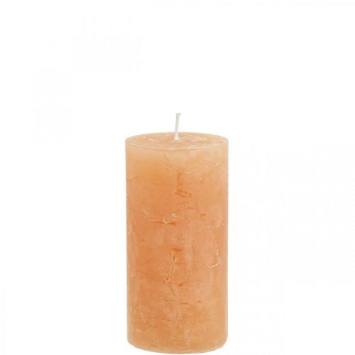 Yksiväriset kynttilät Oranssi Persikka pilarikynttilät 50×100mm 4kpl