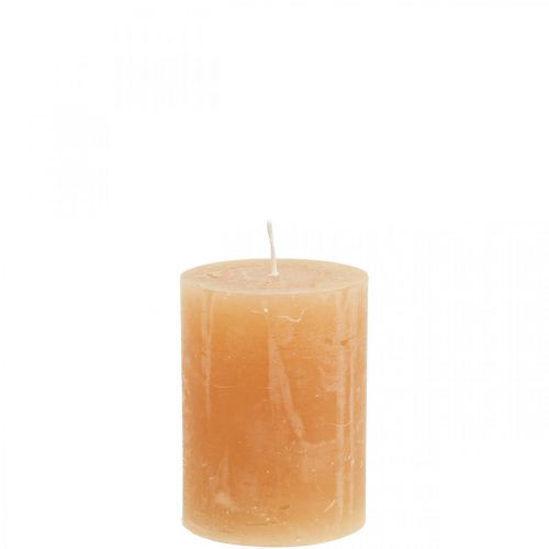Yksiväriset kynttilät Oranssi Peach pilarikynttilät 60×80mm 4kpl