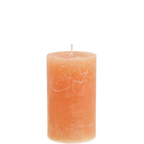 kohteita Yksiväriset kynttilät Oranssi Persikka pilarikynttilät 60×100mm 4kpl