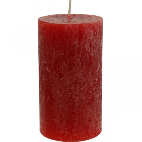 Värilliset kynttilät Red Rustic itsestään sammuvat 110×60mm 4kpl