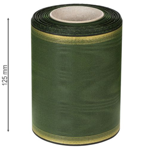 kohteita Elegantti tummanvihreä moiré-seppelenauha, 125 mm kultaisella helmireunuksella, surunauha, hääkoriste, rusettinauha