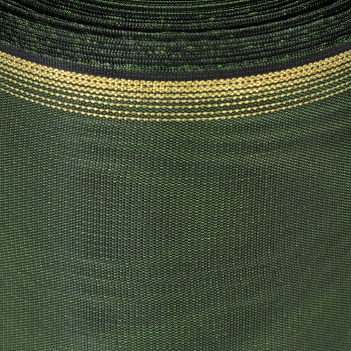 Elegantti tummanvihreä moiré-seppelenauha, 125 mm kultaisella helmireunuksella, surunauha, hääkoriste, rusettinauha | Floristik24.fi