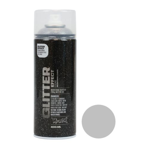 Floristik24 Glitter Spray Silver Montana Effect Glitter Spray Spray Paint 400ml