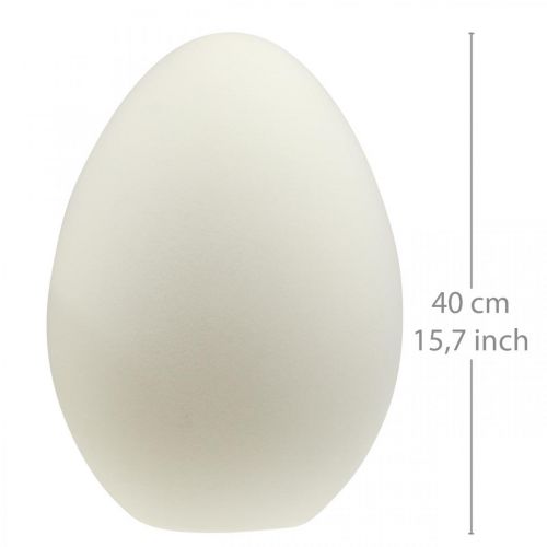 Floristik24 Pääsiäismuna iso kerma koristeellinen muna flokoitu näyteikkunakoriste 40cm