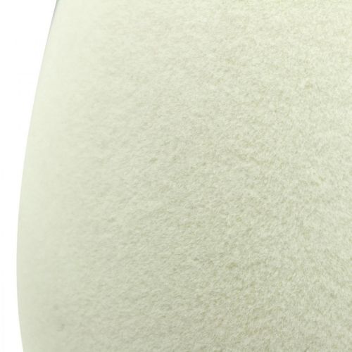 Floristik24 Pääsiäismuna iso kerma koristeellinen muna flokoitu näyteikkunakoriste 40cm