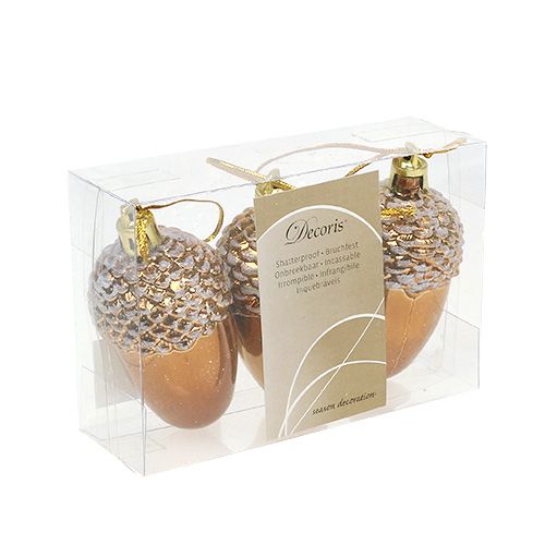 Floristik24 Tammenterho ripustaa ruskea 7,5 cm 3kpl