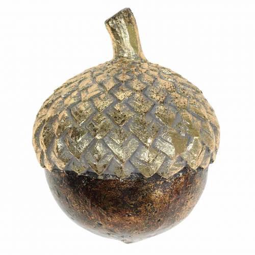 Koristeellinen tammenterho kultainen Ø7,4cm H9,7cm