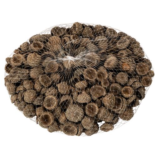 Luonnonväriset tammenterhojen hatut, koristeelliset kulhot syksyyn ja adventtiin, 2 cm, 300 g | Floristik24.fi
