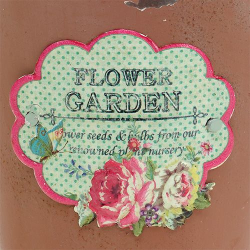 Floristik24 Kauha kuviolla Ruskea vanhentunut viimeistely Ø11cm K12cm