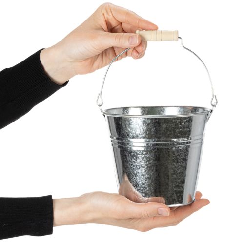 Ämpäri Ø14cm K12cm 6 kpl Sinkkiä, kiiltävä | Floristik24.fi