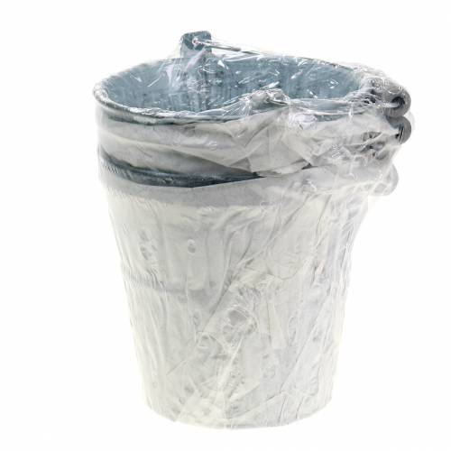 Floristik24 Sinkkikauha punotulla kuviolla harmaa Ø13cm K11.5cm 4kpl