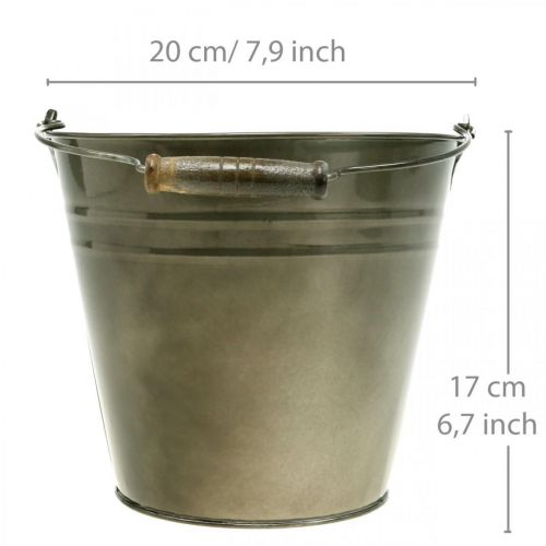 Floristik24 Metalliruukku, ämpäri istutukseen, istutuskone Ø20cm K17cm
