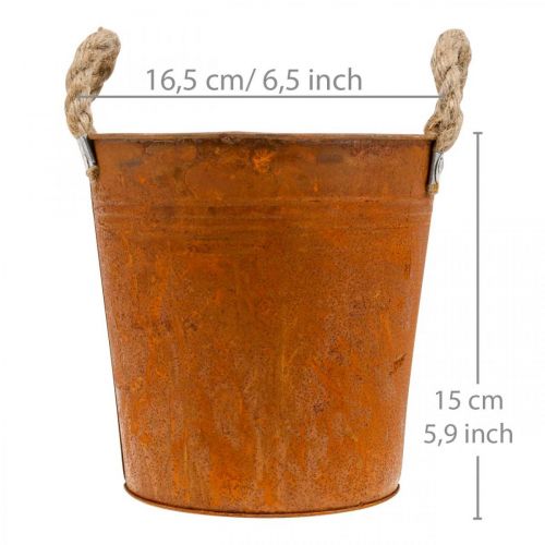 kohteita Metalliruukku kahvoilla, yrttiruukku, ruostekoriste Ø16,5cm H15cm