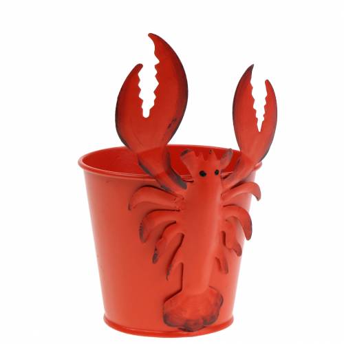 kohteita Koristeellinen ämpäri Lobster Metalli Punainen Ø8cm H13cm 3kpl 3kpl