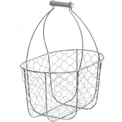 kohteita Lankakori kahvalla, korit nostalgisia, metallikori nuhjuinen chic, antiikkihopea, hopea, valkoinen L35/30/25cm K46.5/35/25cm 3 kpl setti