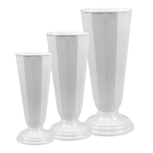 Floristik24 Asetusmaljakko “Szwed” valkoinen Ø13cm - 20cm, 1kpl