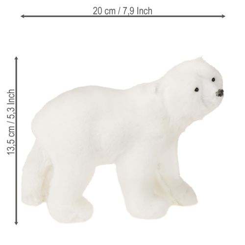 Jääkarhu koristehahmot seisovat ja istuvat valkoiset 16/20cm 3kpl | Floristik24.fi