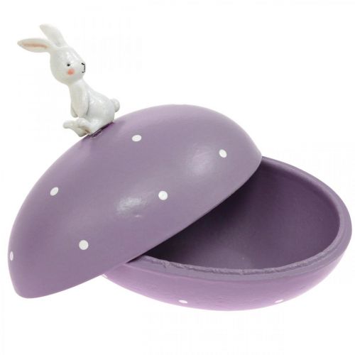 Floristik24 Pupu munalla, koristemuna täytettäväksi, pääsiäinen, koristelaatikko keltainen, violetti K17/16cm L15cm 2 kpl setti