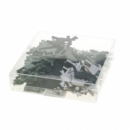 kohteita Scatter koristeet poro musta, hopea, tummanharmaa lajitelma 4cm 72 kpl