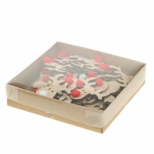 Floristik24 Hajallaan deco hirvenpäät puu 4,5cm 36p