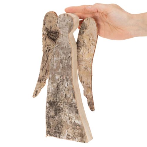 Enkelihahmo puusta ja koivun tuohesta, 30 cm | Floristik24.fi