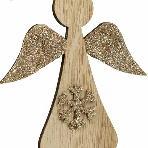kohteita Koristeellinen ripustin puinen enkeli glitter 10cm 12kpl