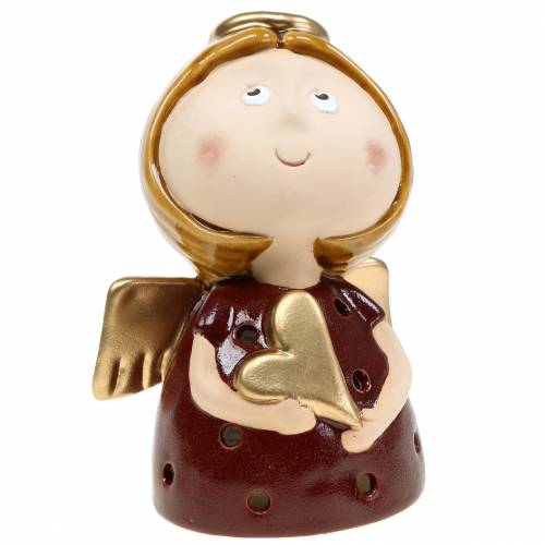 Floristik24 Lyhty enkeli keramiikka sydämellä H17cm