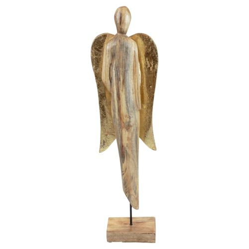 Puinen enkeli puinen figuuri enkeli koristelu luonnonkultaa 17×9,5×58cm