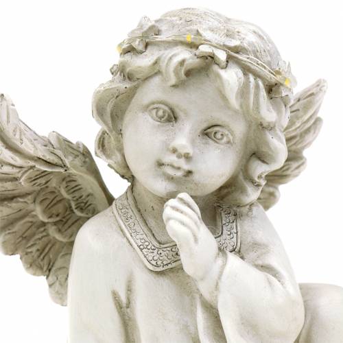 Floristik24 Koristeellinen enkeli istuu LED-valolla 14cm x 8.5cm