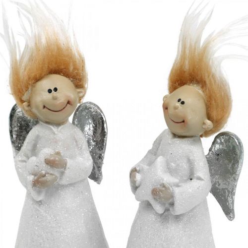 Floristik24 Deco Angel figuuri Jouluenkeli Valkoinen 4,5×3,5×11cm 4kpl.