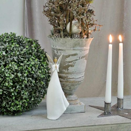 Floristik24 Deco Enkeli hahmo Valkoinen sydämellä Joulukoriste H31,5cm 2 kpl sarja