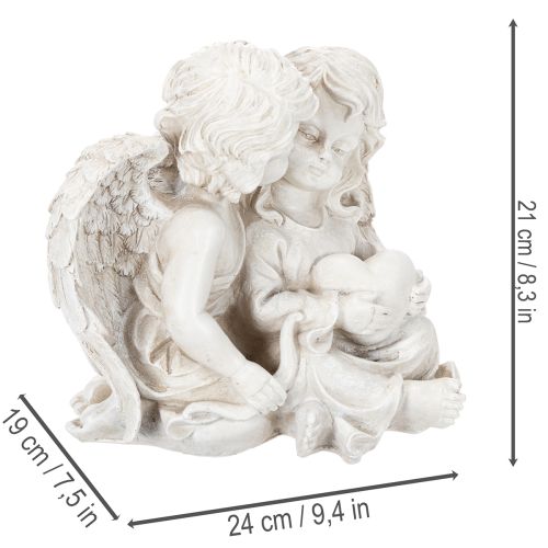 Enkelikoriste Lasten enkelipari sydänveistos 24cm | Floristik24.fi