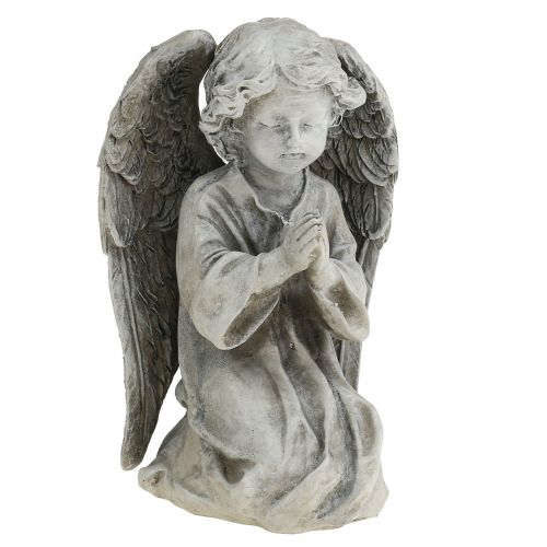 Floristik24 Koristeellinen enkeli harmaa 15cm