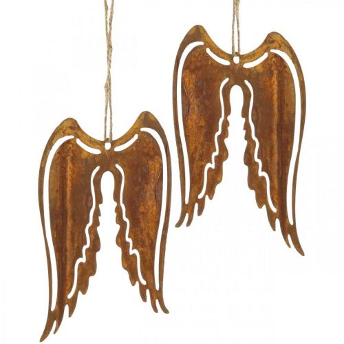 Floristik24 Angel wings metallinen deco ripustin patina koriste 19,5cm 3kpl