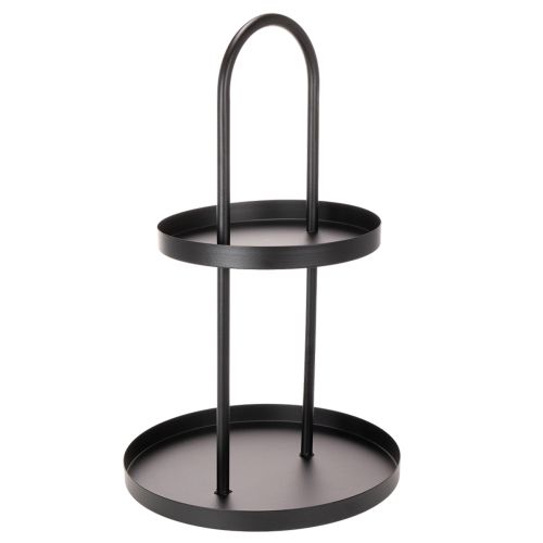 Metallinen kaksikerroksinen pyöreä koristetarjotin 58cm