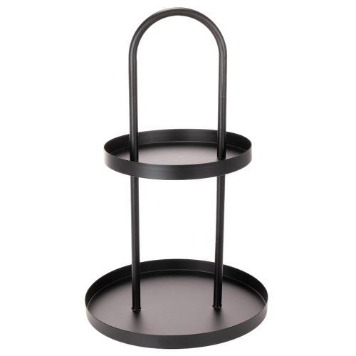 Metallinen kaksikerroksinen pyöreä koristetarjotin 58cm | Floristik24.fi
