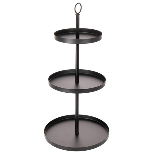 Kolmikerroksinen metallinen pyöreä tarjoilualusta monikerroksiseen pöytäkoristeeseen, 61 cm