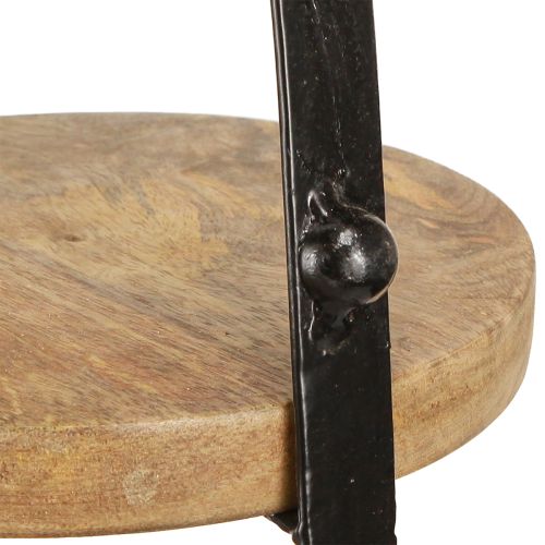 kohteita 3-kerroksinen puinen koristelu luonnonmusta Ø30cm K52cm