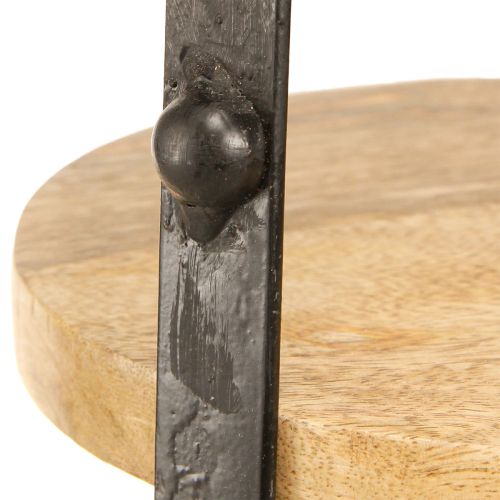 kohteita Kakkuteline puinen metalli luonnonmusta 2-kerroksinen Ø25,5cm K38cm