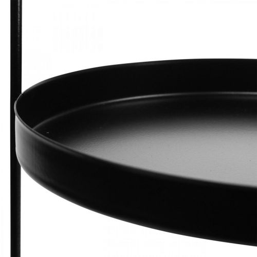 Kakkutelineen koristeellinen tarjotin pöytähylly metalli musta K30cm Ø20cm