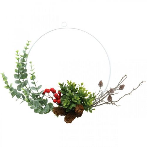 Deco seppele Eukalyptus, marjat ja käpyjä Keinotekoinen Ø30cm