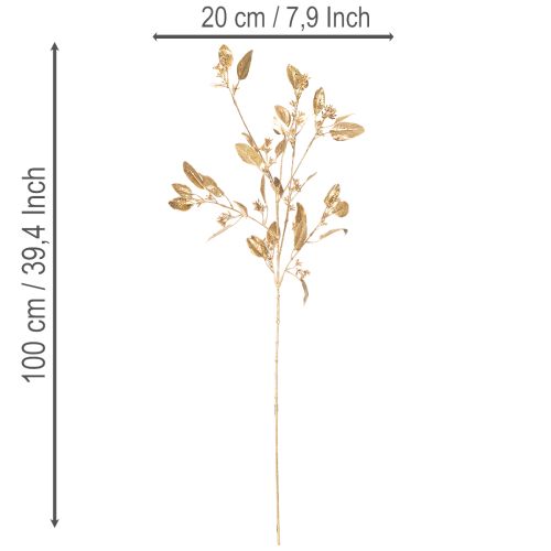 Keinotekoinen eukalyptusoksa, koristeellinen oksa maljakkoon, 100 cm | Floristik24.fi