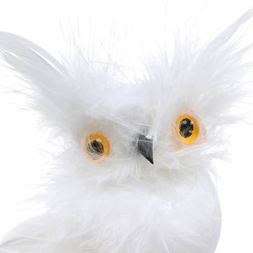kohteita Koristeellinen pöllö kiinnikkeellä valkoinen 10cm 4kpl